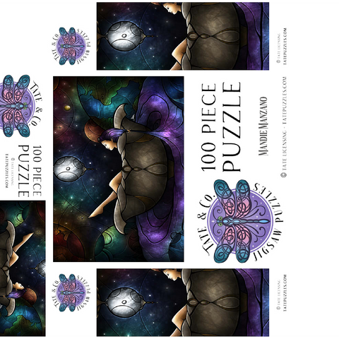 Worlds Away Stained Glass - Mandie Manzano 100 Jigsaw Puzzle box 3D Modell