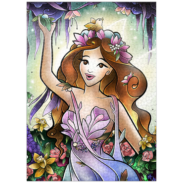 puzzleplate Flora the Fairy of Spring Stained Glass 1000 Jigsaw Puzzle