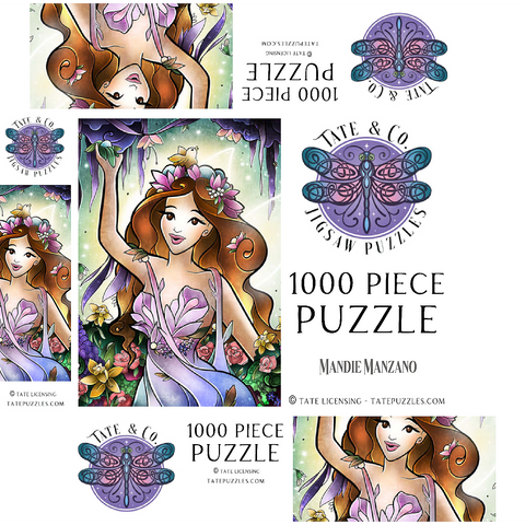 Flora the Fairy of Spring Stained Glass 1000 Jigsaw Puzzle box 3D Modell