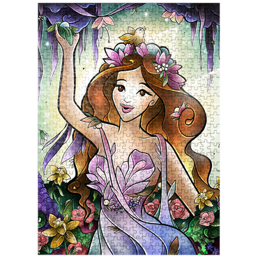 puzzleplate Flora the Fairy of Spring Stained Glass 500 Jigsaw Puzzle