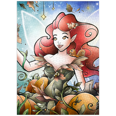 puzzleplate Hazel the Fairy of Autumn Stained Glass 1000 Jigsaw Puzzle