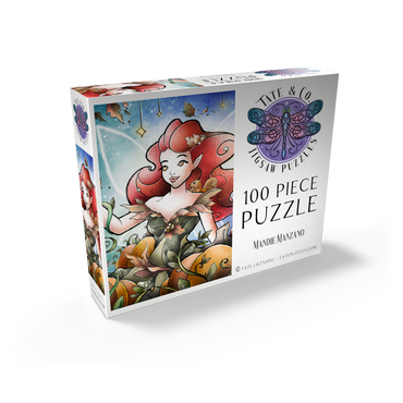 Hazel the Fairy of Autumn Stained Glass - Mandie Manzano 100 Jigsaw Puzzle box view2