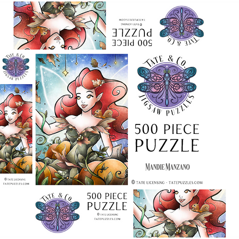 Hazel the Fairy of Autumn Stained Glass 500 Jigsaw Puzzle box 3D Modell