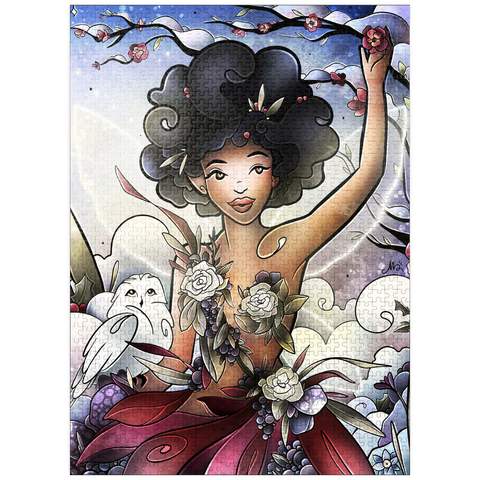 puzzleplate Eira the Fairy of Winter Stained Glass 1000 Jigsaw Puzzle