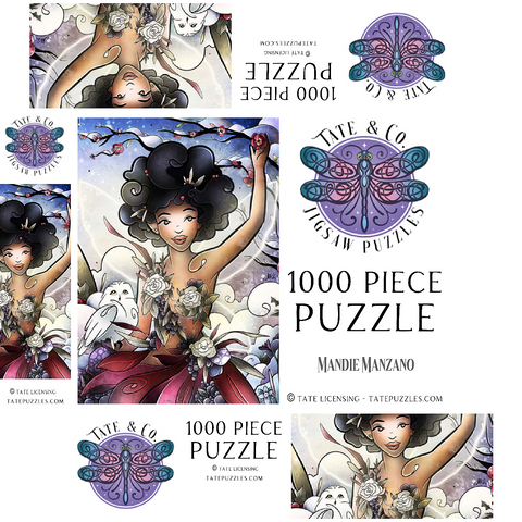 Eira the Fairy of Winter Stained Glass 1000 Jigsaw Puzzle box 3D Modell