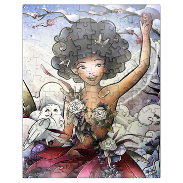 puzzleplate Eira the Fairy of Winter Stained Glass - Mandie Manzano 100 Jigsaw Puzzle