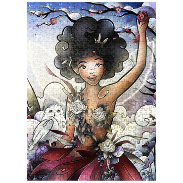 puzzleplate Eira the Fairy of Winter Stained Glass 500 Jigsaw Puzzle