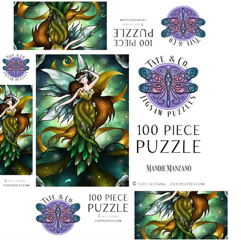Midsummers Storm Stained Glass - Mandie Manzano 100 Jigsaw Puzzle box 3D Modell
