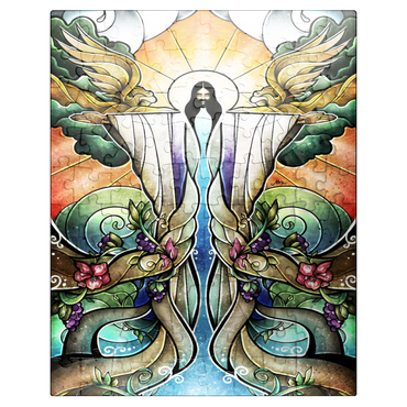 puzzleplate The Wells of Salvation Stained Glass - Mandie Manzano 100 Jigsaw Puzzle