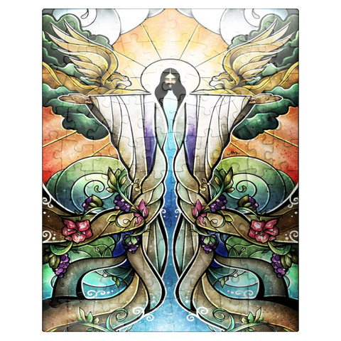 puzzleplate The Wells of Salvation Stained Glass - Mandie Manzano 100 Jigsaw Puzzle