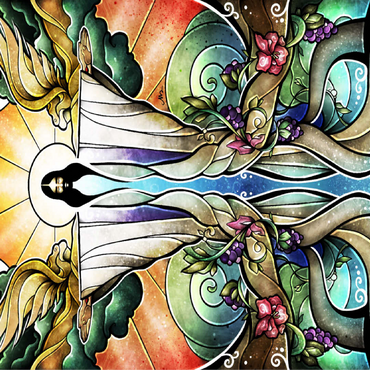 The Wells of Salvation Stained Glass - Mandie Manzano 100 Jigsaw Puzzle 3D Modell