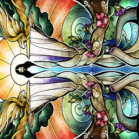 The Wells of Salvation Stained Glass - Mandie Manzano 100 Jigsaw Puzzle 3D Modell