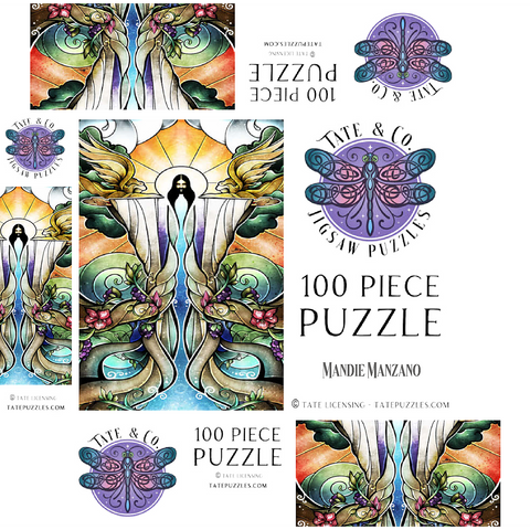 The Wells of Salvation Stained Glass - Mandie Manzano 100 Jigsaw Puzzle box 3D Modell