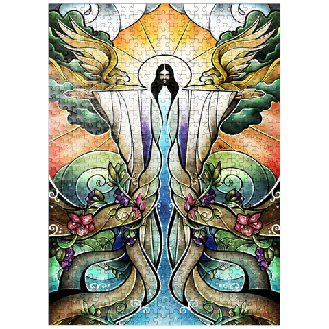 puzzleplate The Wells of Salvation Stained Glass 500 Jigsaw Puzzle