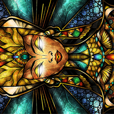 Nefertiri Stained Glass - Mandie Manzano 100 Jigsaw Puzzle 3D Modell