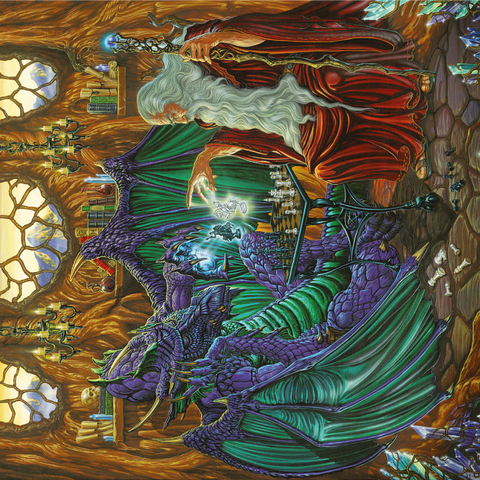 Old Friends at Play Wizard & Dragon Chess 1000 Jigsaw Puzzle 3D Modell