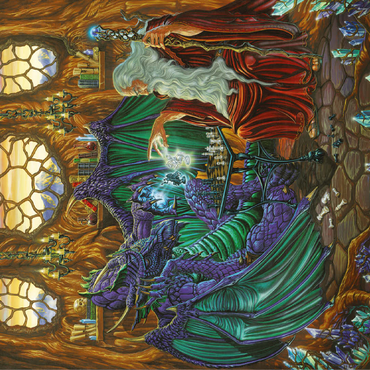 Old Friends at Play Wizard & Dragon Chess - Ed Beard Jr 100 Jigsaw Puzzle 3D Modell