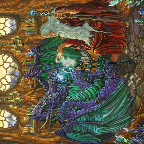 Old Friends at Play Wizard & Dragon Chess 500 Jigsaw Puzzle 3D Modell