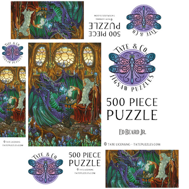 Old Friends at Play Wizard & Dragon Chess 500 Jigsaw Puzzle box 3D Modell