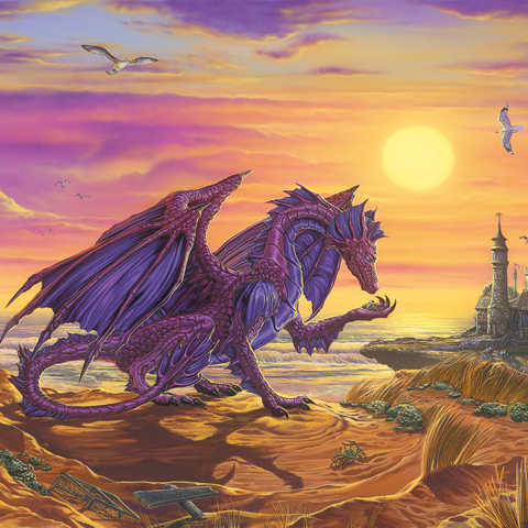 Treasure By The Shore Dragon - Ed Beard Jr 1000 Jigsaw Puzzle 3D Modell