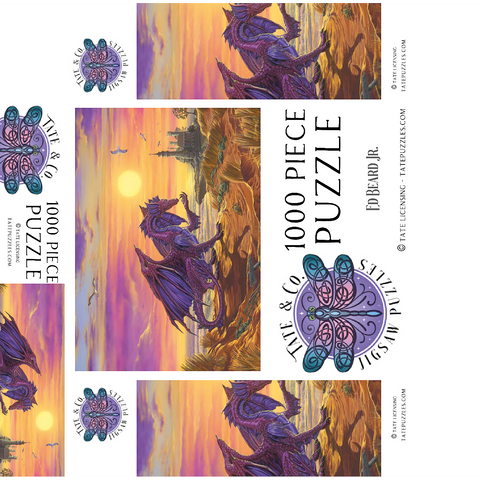 Treasure By The Shore Dragon - Ed Beard Jr 1000 Jigsaw Puzzle box 3D Modell