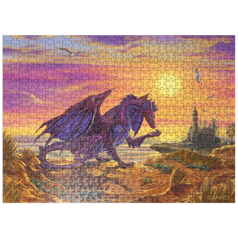 puzzleplate Treasure By The Shore Dragon - Ed Beard Jr 500 Jigsaw Puzzle
