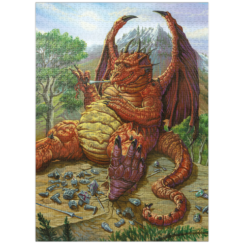 puzzleplate Lunch with a Toothpick Dragon - Ed Beard Jr 1000 Jigsaw Puzzle