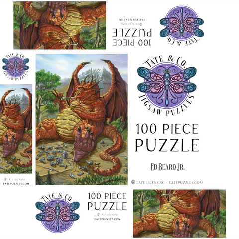 Lunch with a Toothpick Dragon - Ed Beard Jr 100 Jigsaw Puzzle box 3D Modell