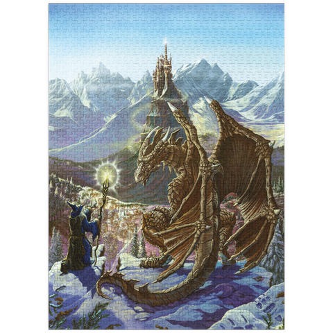 puzzleplate The Encounter Wizard & Dragon - Ed Beard Jr 1000 Jigsaw Puzzle