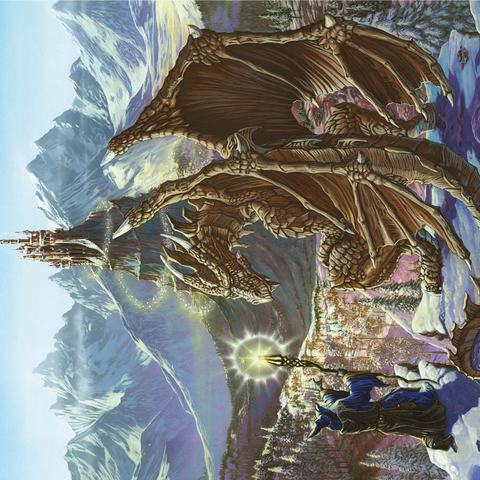 The Encounter Wizard & Dragon - Ed Beard Jr 1000 Jigsaw Puzzle 3D Modell