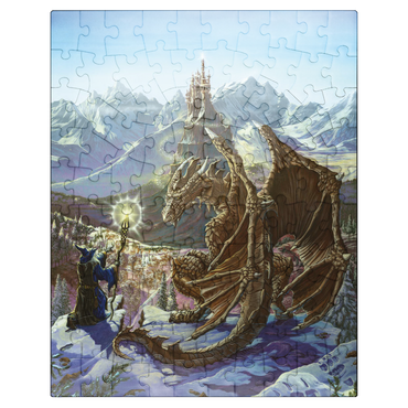 puzzleplate The Encounter Wizard & Dragon - Ed Beard Jr 100 Jigsaw Puzzle