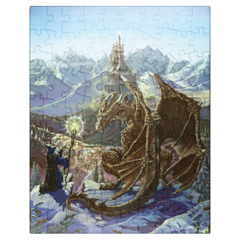 puzzleplate The Encounter Wizard & Dragon - Ed Beard Jr 100 Jigsaw Puzzle