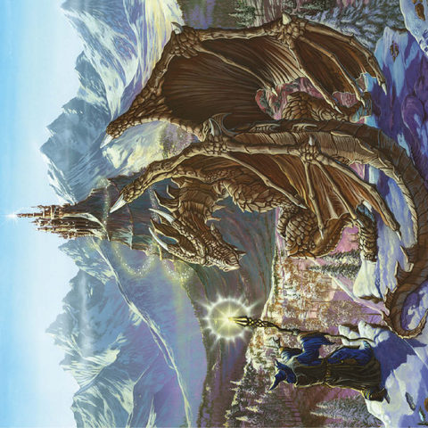 The Encounter Wizard & Dragon - Ed Beard Jr 100 Jigsaw Puzzle 3D Modell