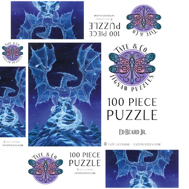 Caelestis Winter Spirit Dragon - Ed Beard Jr 100 Jigsaw Puzzle box 3D Modell