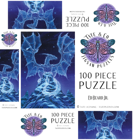 Caelestis Winter Spirit Dragon - Ed Beard Jr 100 Jigsaw Puzzle box 3D Modell