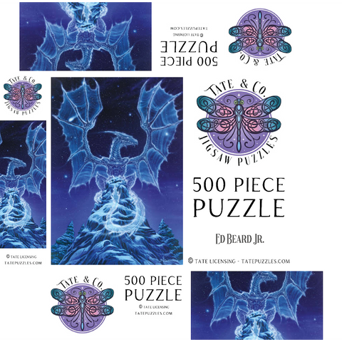Caelestis Winter Spirit Dragon - Ed Beard Jr 500 Jigsaw Puzzle box 3D Modell