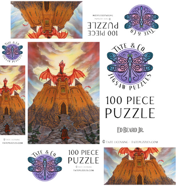 Dragon Lord's Magic Castle - Ed Beard Jr 100 Jigsaw Puzzle box 3D Modell