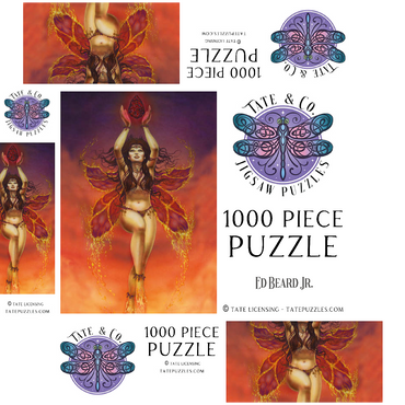 Fire Fairy Elemental - Ed Beard Jr 1000 Jigsaw Puzzle box 3D Modell