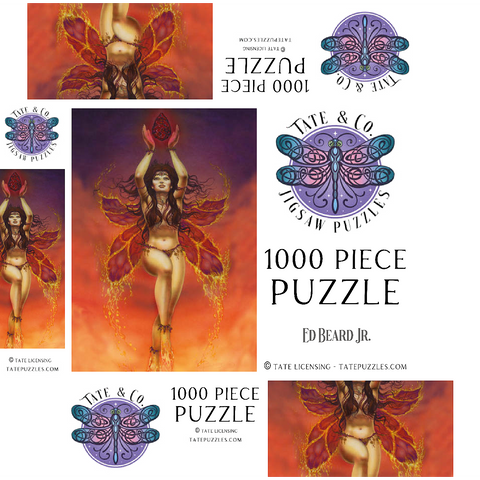 Fire Fairy Elemental - Ed Beard Jr 1000 Jigsaw Puzzle box 3D Modell
