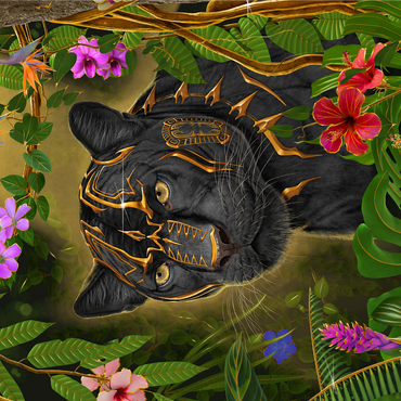 Golden Panther mystical Wildlife - Vincent Hie 1000 Jigsaw Puzzle 3D Modell