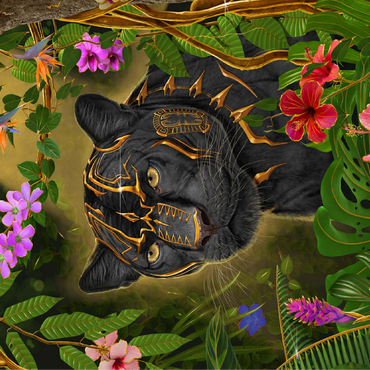 Golden Panther mystical Wildlife - Vincent Hie 100 Jigsaw Puzzle 3D Modell