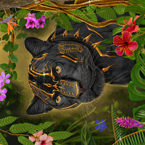 Golden Panther mystical Wildlife - Vincent Hie 500 Jigsaw Puzzle 3D Modell