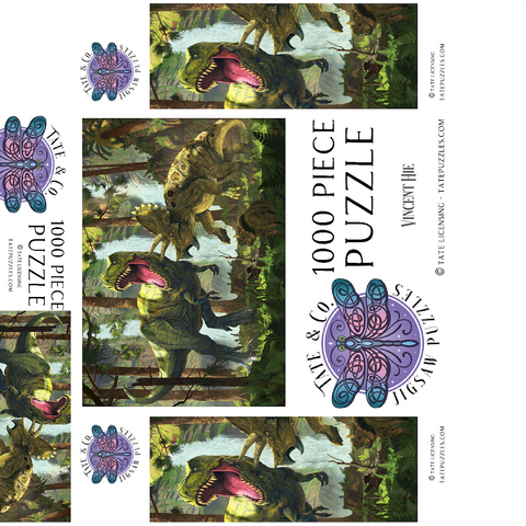 Protection Dinosaurs - Vincent Hie 1000 Jigsaw Puzzle box 3D Modell