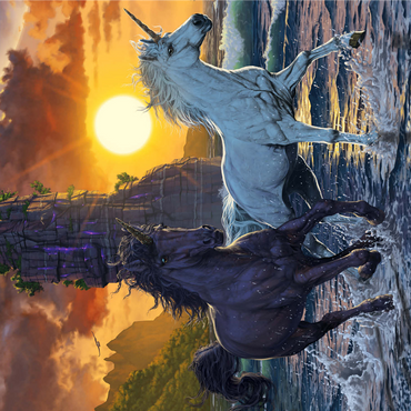 Unicorns in Sunset - Vincent Hie 1000 Jigsaw Puzzle 3D Modell