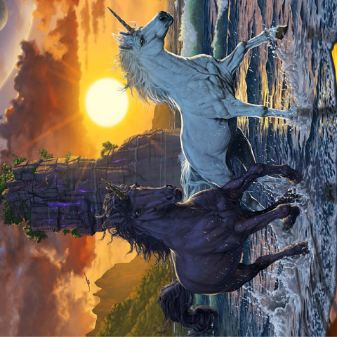 Unicorns in Sunset - Vincent Hie 100 Jigsaw Puzzle 3D Modell