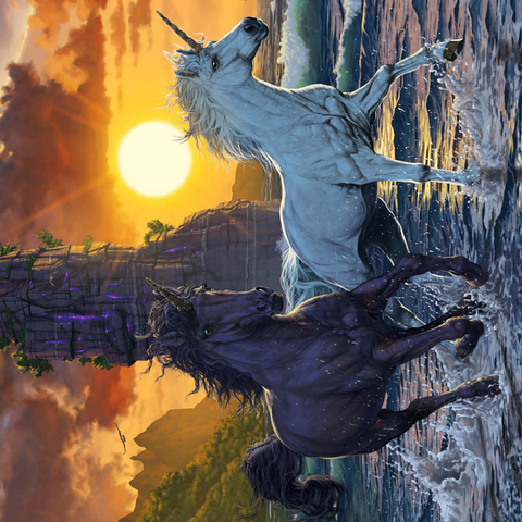 Unicorns in Sunset - Vincent Hie 500 Jigsaw Puzzle 3D Modell