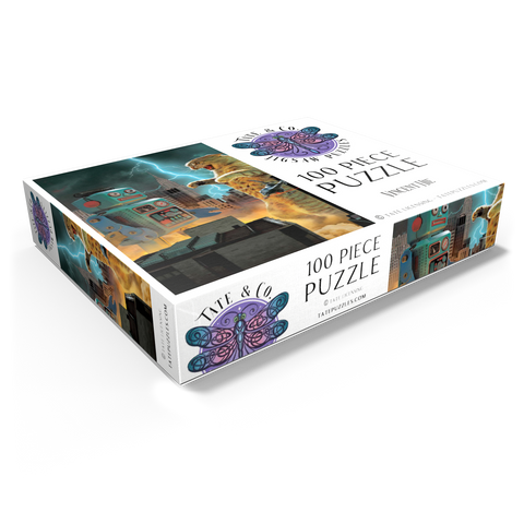 Catzilla Vs Robot Movie Cats- Vincent Hie 100 Jigsaw Puzzle box view1