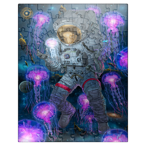 puzzleplate Cosmic Encounter Space Jellyfish Astronaut - Vincent Hie 100 Jigsaw Puzzle