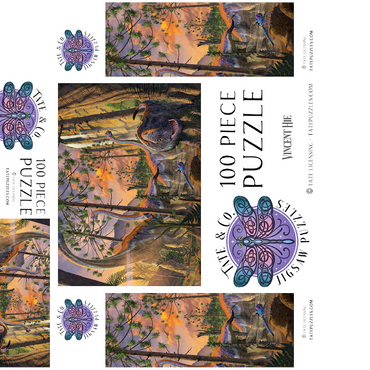 Brachiosaurus Family Dinosaurs - Vincent Hie 100 Jigsaw Puzzle box 3D Modell