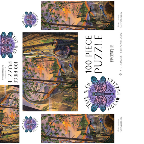 Brachiosaurus Family Dinosaurs - Vincent Hie 100 Jigsaw Puzzle box 3D Modell